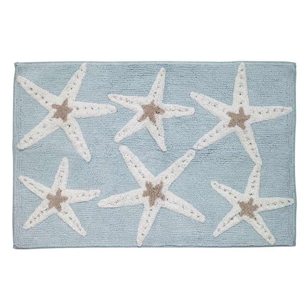 Avanti Linens - Bath Mat, Cotton Bath Rug, Guest Bathroom Essentials, Seashell Inspired Home Decor (Sequin Shells Collection, 20" x 30")