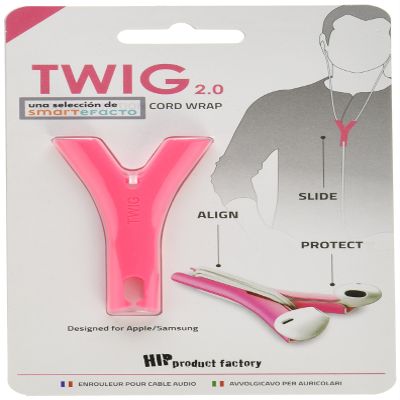 BOBINO 87204 Twig, Ear Pods, Cord Holder, Pink, (W x D x H): 1.6 x 0.4 x 3.0 inches (4.1 x 1 x 7.7 cm), Tangle Prevention, Smartphone, Music Player, iPhone, Galaxy, Xperia, Android, Neat, Storage, Organization, No Frustration