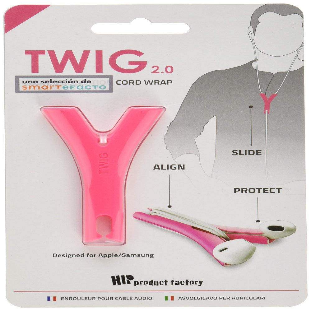 BOBINO 87204 Twig, Ear Pods, Cord Holder, Pink, (W x D x H): 1.6 x 0.4 x 3.0 inches (4.1 x 1 x 7.7 cm), Tangle Prevention, Smartphone, Music Player, iPhone, Galaxy, Xperia, Android, Neat, Storage, Organization, No Frustration