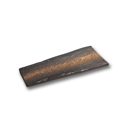 10 Strawberry Street Nagoya 14" x 6" Rectangular Faux Wood Grain Slab, Honey/Brown