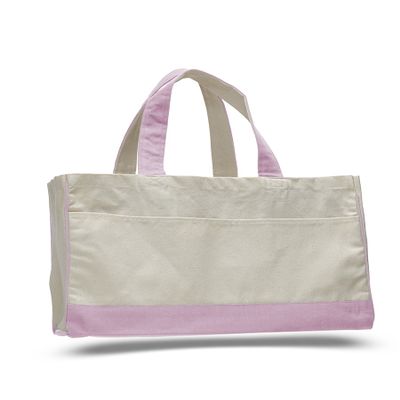 4 Dozen (Pack of 48) - Standard Tote Bag (Natural/Light Pink, 48)