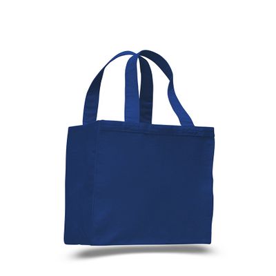 2 Dozen (Pack of 24) - Cotton Canvas Shopping Tote Bag with Gusset (Royal, 24)
