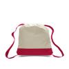 2 Dozen (Pack of 24) - Cotton Canvas Canvas Sport Backpack (Natural/Red, 24) view 1