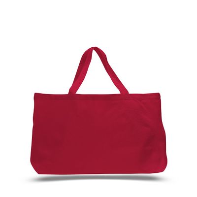 2 Dozen (Pack of 24) - Cotton Canvas Jumbo Tote Bag (Red, 24)