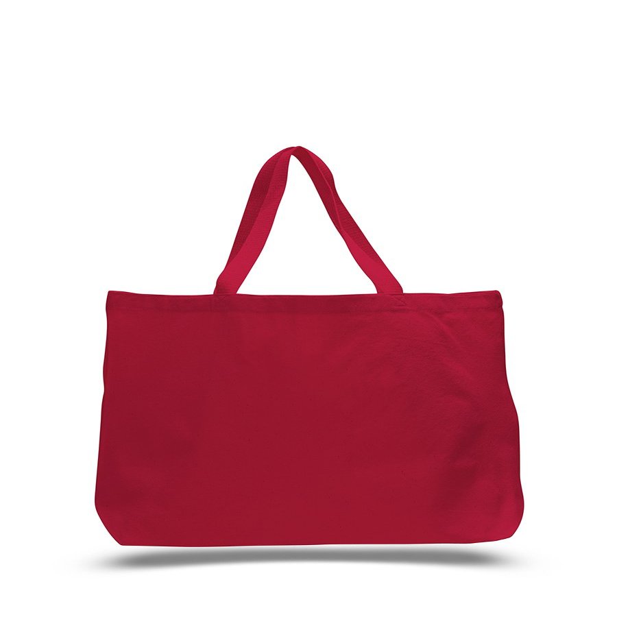 2 Dozen (Pack of 24) - Cotton Canvas Jumbo Tote Bag (Red, 24)