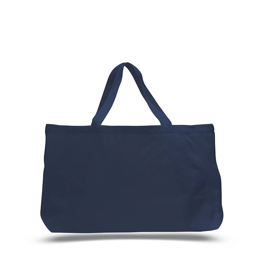 2 Dozen (Pack of 24) - Cotton Canvas Jumbo Tote Bag (Navy, 24)