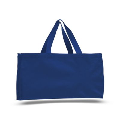 2 Dozen (Pack of 24) - Cotton Canvas Tote Bag with Gusset (Royal, 24)