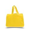 4 Dozen (Pack of 48) - Economical Tote Bag with Bottom Gusset (Yellow, 48) view 1