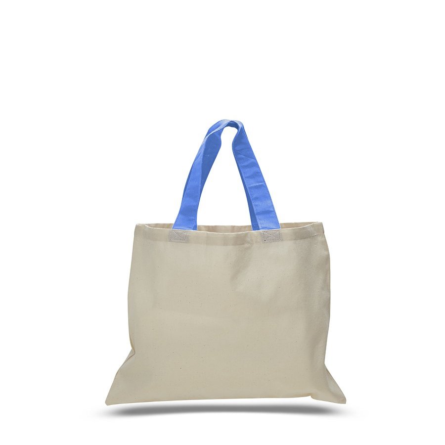 4 Dozen (Pack of 48) - Economical Tote Bag (Carolina Blue, 48)