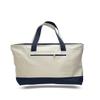 5 Dozen (Pack of 60) - Zipper Tote Bag (Natural/Navy, 60) view 1