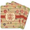 Personalized Chevron & Fall Flowers Square Fridge Magnet view 3