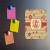 Personalized Chevron & Fall Flowers Square Fridge Magnet view 4