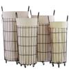 Urban Trends Metal Tall Round Basket with Cloth Lining, 2 Handles, 4 Casters and Mesh Sides Coated Finish (Set of 4), Brown view 1