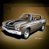 1970 CHEVELLE SS 454 - SHADOW GRAY - RALLEY WHEELS - ART PRINT POSTER BY ARTIST DANNY WHITFIELD - SIZE 20 X 30 view 1