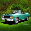 1972 CHEVELLE SS CONVERTIBLE - Artesian green - ART PRINT POSTER BY ARTIST DANNY WHITFIELD - SIZE 20 X 30 view 1