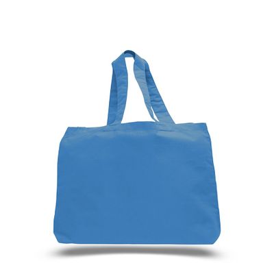 6 Dozen (Pack of 72) - Economical Tote Bag with Bottom Gusset (Sapphire, 72)