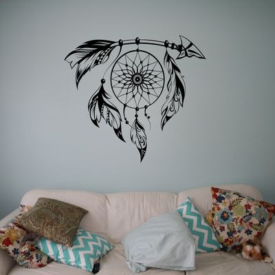 Dream Catcher Amulet Wall Vinyl Decal Native American Design Vinyl Sticker Interior Removable Decor Housewares 18(na)
