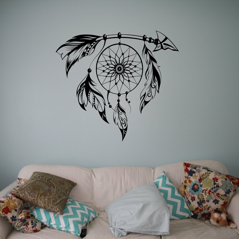 Dream Catcher Amulet Wall Vinyl Decal Native American Design Vinyl Sticker Interior Removable Decor Housewares 18(na)