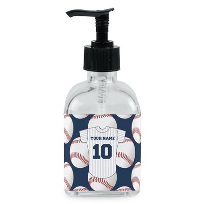 RNK Shops Personalized Baseball Jersey Glass Soap & Lotion Bottle - Single Bottle