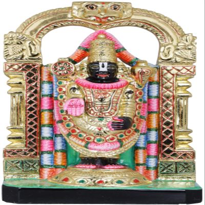 Exotic India Lord Venkateshvara as Balaji at Tirupati, 18 inch Height, Multicolor