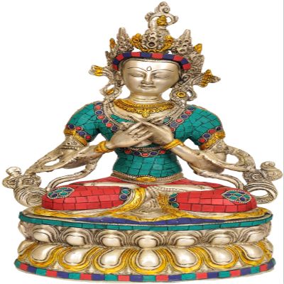 Vajradhara The Protector of Vajrayana - Brass Statue with Inlay