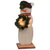 Furniture Barn USA Farmhouse Winter 30" Snowman with Wreath and Lights view 1