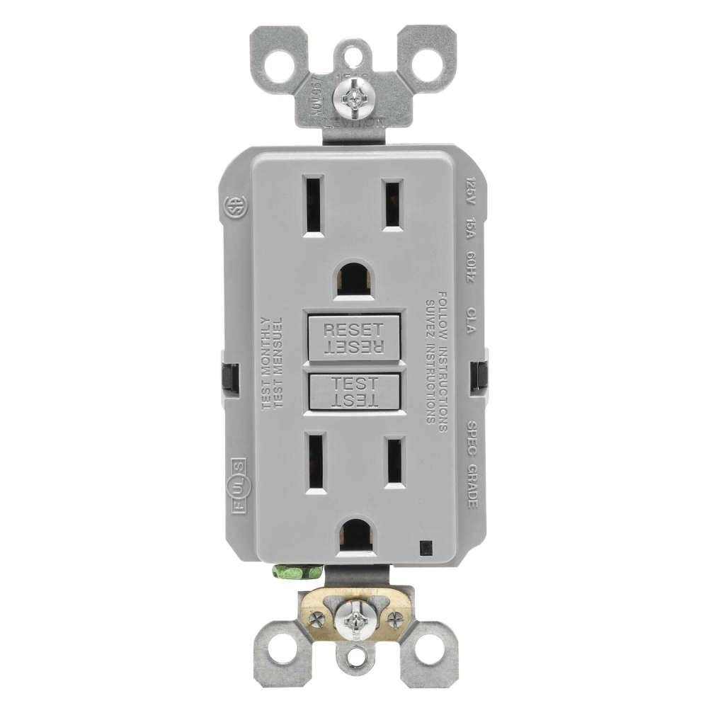 Leviton R03-GFNT1-KGY Gfci St Recept 15A Gray By Mfrpartno Gfnt1-Kgy