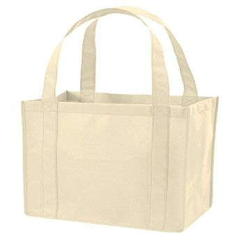 (12 Pack) Set of 12 Reusable Grocery Shopping Tote Bag (Natural)