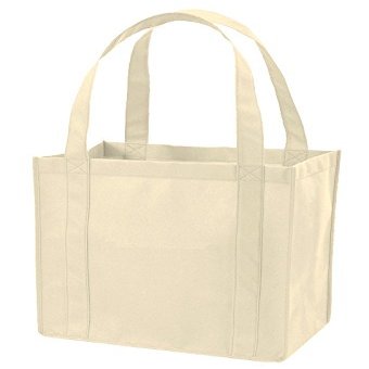 (12 Pack) Set of 12 Reusable Grocery Shopping Tote Bag (Natural)