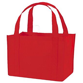 (12 Pack) Set of 12 Reusable Grocery Shopping Tote Bag (Red)