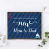 Andaz Press Nautical Collection, Please Leave Your Wishes for the New Mom & Dad Guestbook Sign, 8.5x11-inch, 1-pack, For Ocean Sailor Inspired Birthday, Baby Bridal Shower, Baptism view 2