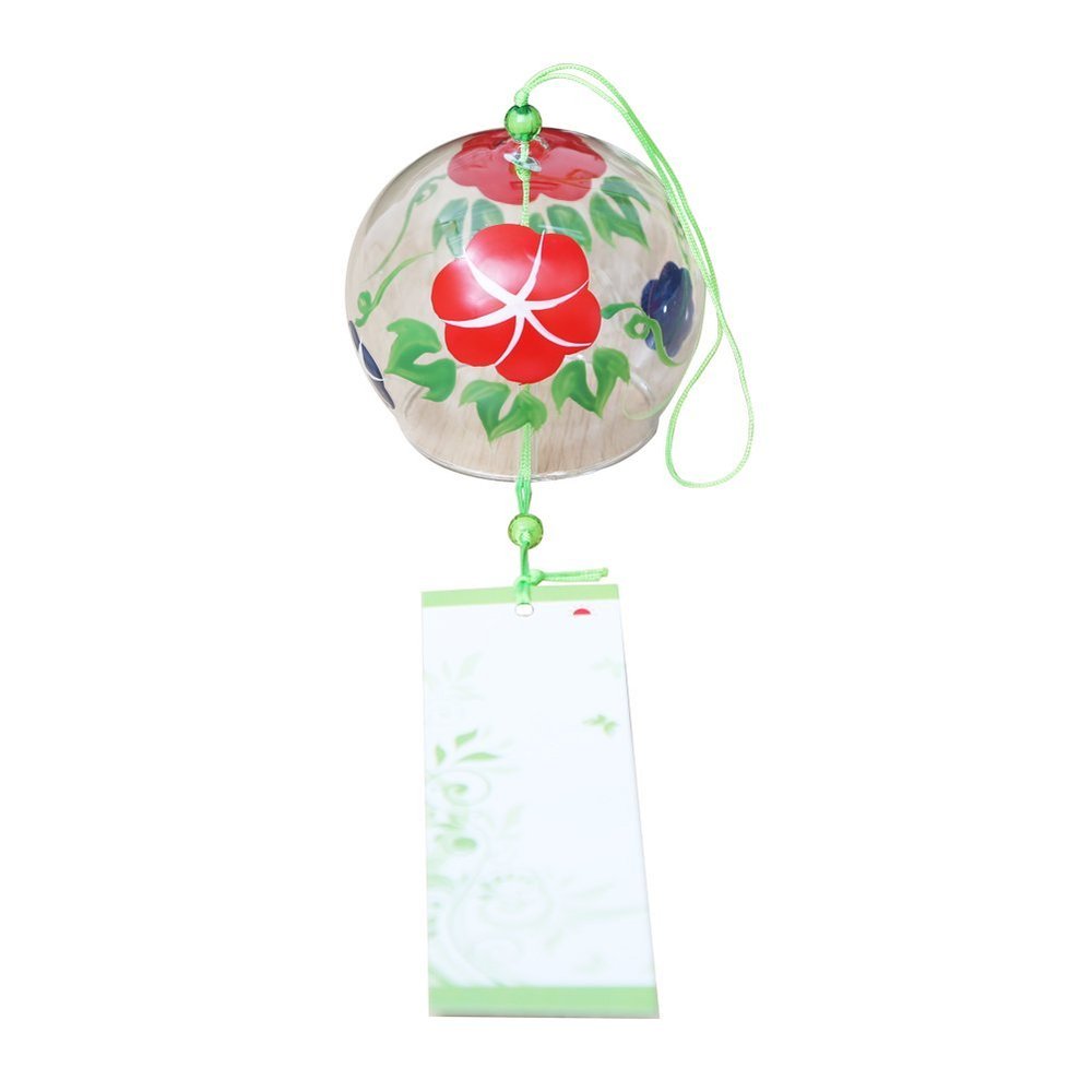 Acever Japan Edo Furin Glass Wind Chime Sun Catcher Noisemaker (Image of Flower)