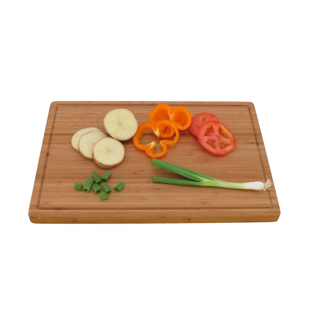 BambooMN Brand - Heavy Duty Premium Bamboo Cutting Board - 17.5"x12"x0.75" - Grooved - 2 Pieces