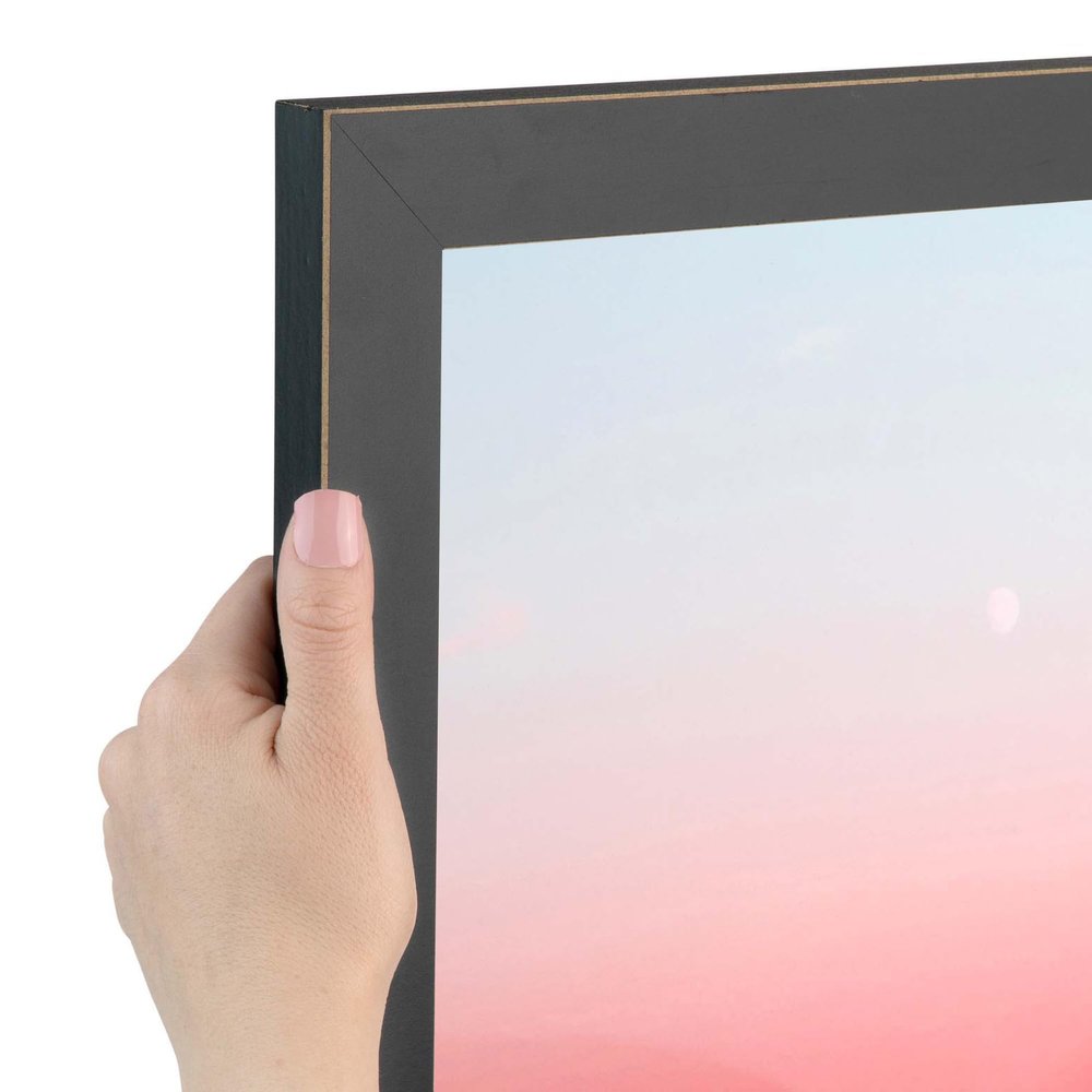 ArtToFrames 11x28 inch Black Satin with Raw Edges Picture Frame, 2WOM0066-76808-890R-11x28