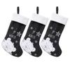 BambooMN 18" Classic Embroidered Sequined Animal Christmas Stocking - White Bear - 3 Units view 1