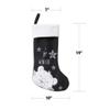 BambooMN 18" Classic Embroidered Sequined Animal Christmas Stocking - White Bear - 3 Units view 2