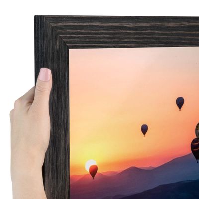 ArtToFrames 4x12 inch Black - Distressed Wood Wood Picture Frame, 2WOM82223-100-4x12