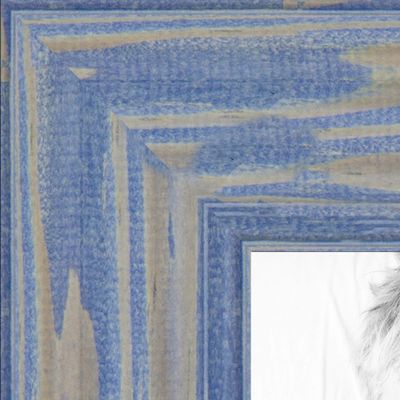 ArtToFrames 15x34 inch Deep Periwinkle Barnwood Frame Wood Picture Frame, 2WOM0066-56673-YBLU-15x34