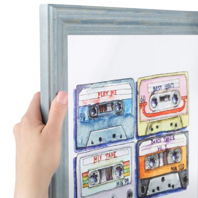 ArtToFrames 10x12 inch Deep Periwinkle Barnwood Frame Wood Picture Frame, 2WOM0066-56673-YBLU-10x12