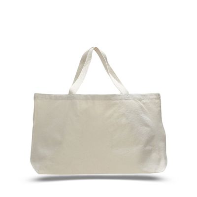 Cotton Canvas Jumbo Tote Bag - Pack of 3 (Natural, 3)