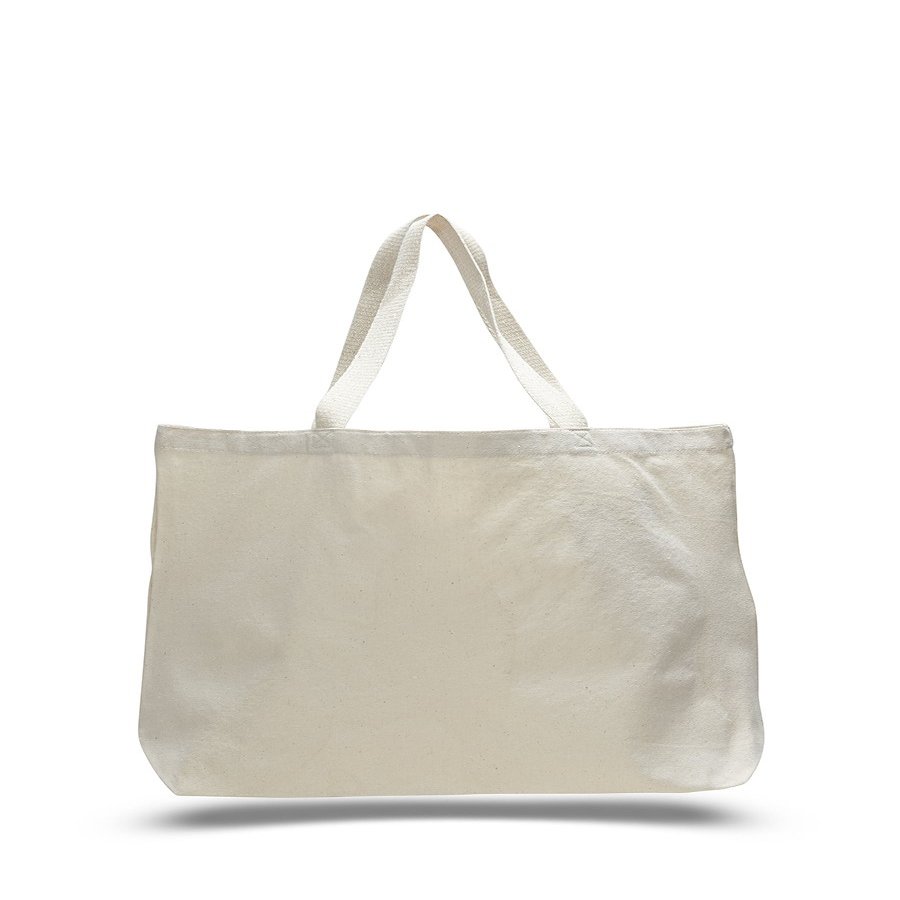 Cotton Canvas Jumbo Tote Bag - Pack of 3 (Natural, 3)