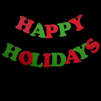 PaperLanternStore.com Happy Holidays Party Paper Letter Pennant Banner (10FT)