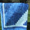 Blue Batik Log Cabin Quilt view 1