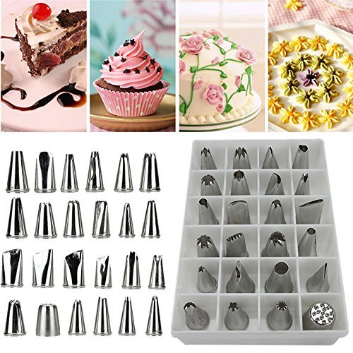 24 PCS Icing Piping Nozzles Pastry Tips Cake Sugarcraft Decorating Tool Set