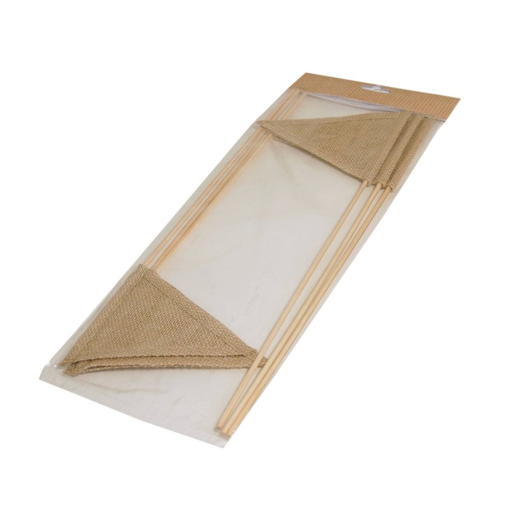 6 x Slanted Double Sided Jute Flag - DISC.SB2093