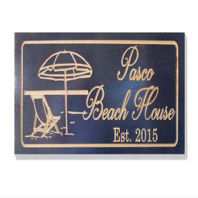 Established Beach House Sign, Vacation Home Address Sign, Carved Wooden Sign, B100