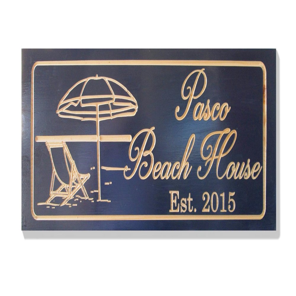 Established Beach House Sign, Vacation Home Address Sign, Carved Wooden Sign, B100