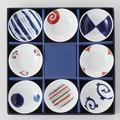 Saikai Touki Pottery 8 Different Pattern Dish Set Japan Import 13307