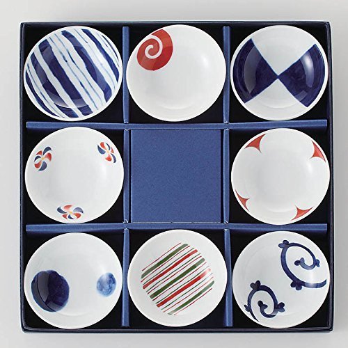 Saikai Touki Pottery 8 Different Pattern Dish Set Japan Import 13307