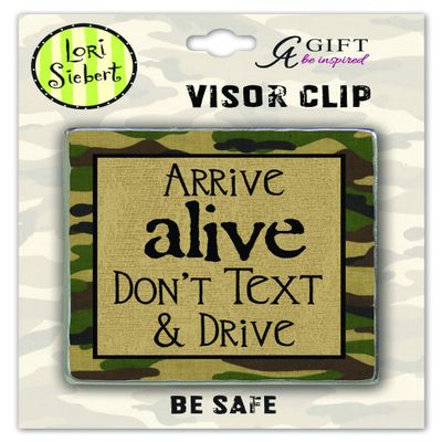 Cathedral Art Arrive Alive (Abbey & CA Gift) Square Camo Visor Clip, 2-1/4"